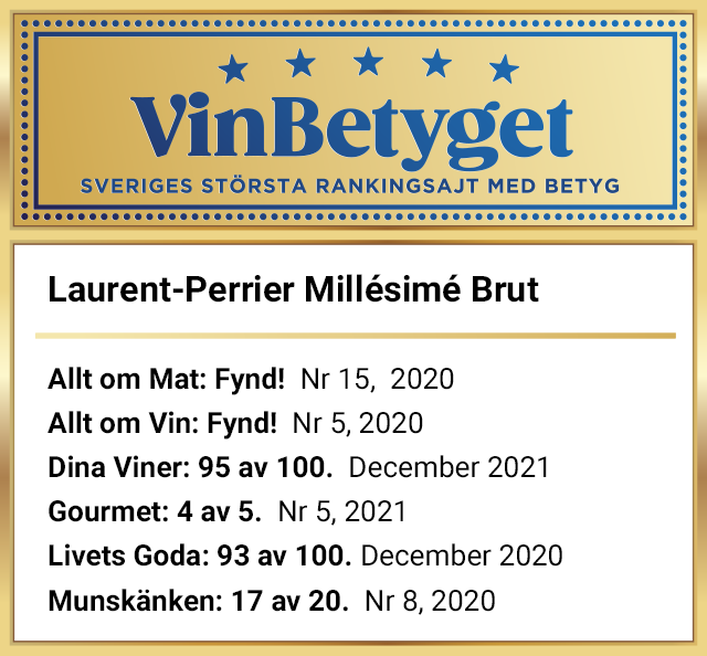 Vin betyg: Laurent-Perrier Millésimé Brut 2008 (art nr 75308)
