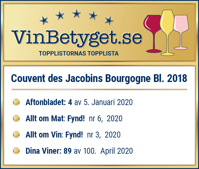 Vin betyg: Couvent des Jacobins Bourgogne Blanc  (art nr 5798)