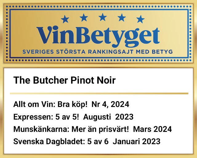 Vin betyg: The Butcher Pinot Noir  (art nr 70521)