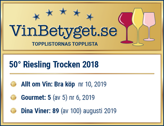 Vin betyg: 50° Riesling Trocken  (art nr 5824)