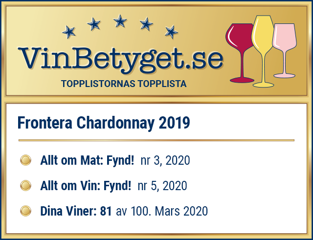 Vin betyg: Frontera Chardonnay 2019 (art nr 88958)