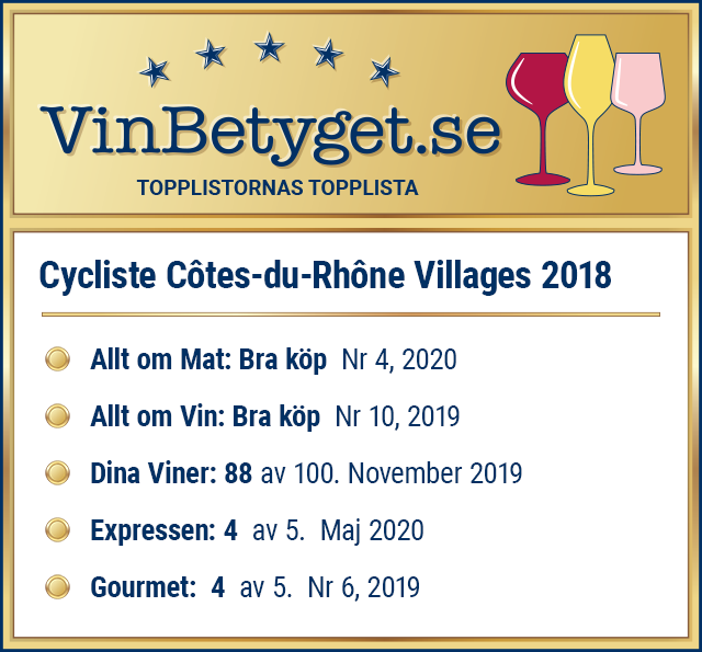 Vin betyg: Cycliste Côtes du Rhône Villages (art nr 76065)