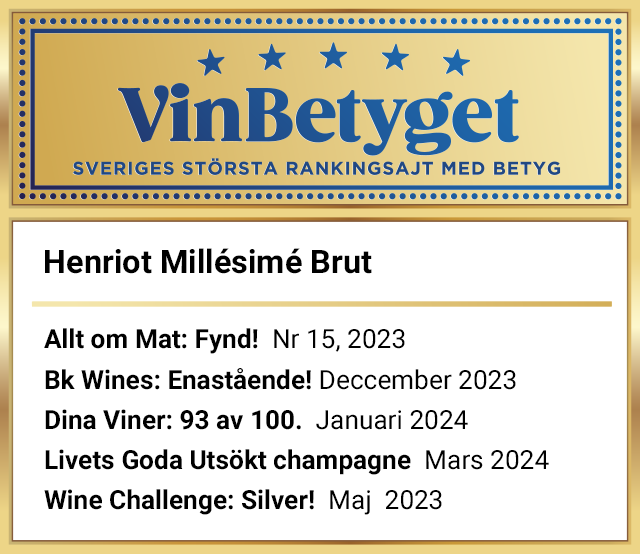 Vin betyg: Henriot Millésimé Brut 2014 (art nr 77710)