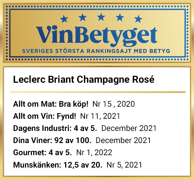 Vin betyg: Leclerc Briant Champagne Rosé (art nr 7583)
