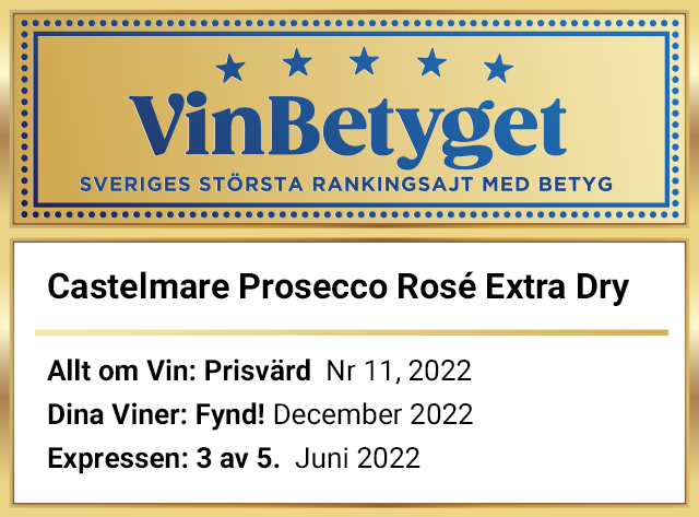 Vin betyg: Castelmare Prosecco Rosé Extra Dry (art nr 70385)