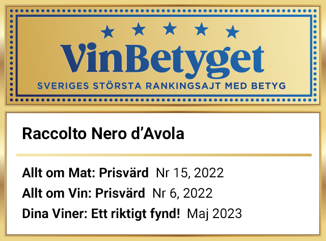 Vin betyg: Raccolto Nero d'Avola Cabernet Sauvignon Organic (art nr 32452)