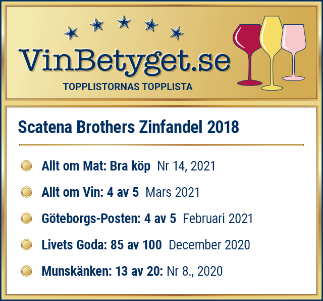 Vin betyg: Scatena Brothers Zinfandel by Seghesio (art nr 2743)