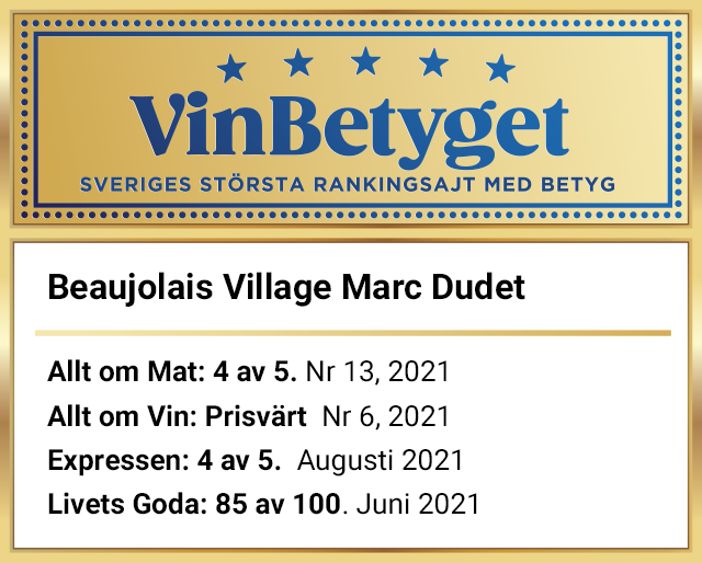 Vin betyg: Beaujolais Villages Marc Dudet  (art nr 2317)