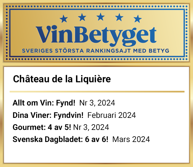 Vin betyg: Château de la Liquière Faugères 2022 (art nr  3531)