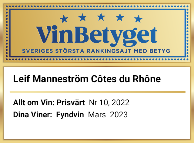 Vin betyg: Leif Mannerström Côtes du Rhône (art nr 73509)