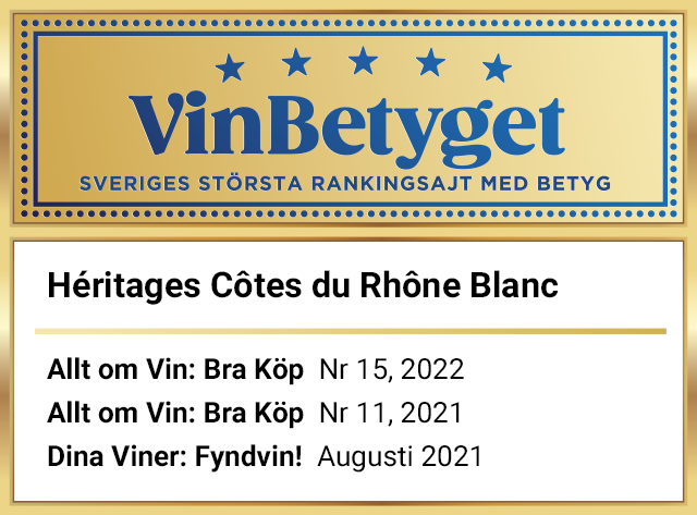 Vin betyg: Héritages Côtes du Rhône Blanc Ogier (art nr 2866)