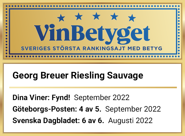 Vin betyg: Georg Breuer Riesling Sauvage (art nr 5899)