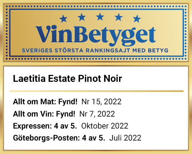 Vin betyg: Laetitia Estate Pinot Noir  (art nr 2192)