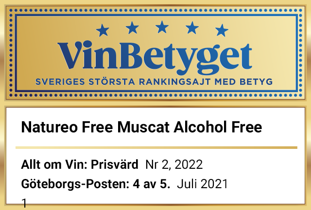 Vin betyg: Natureo  Free Muscat Alcohol Free (art nr 1912)