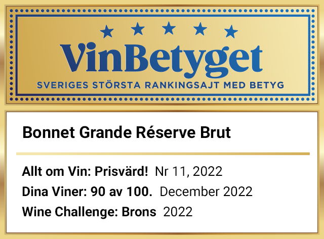 Vin betyg: Bonnet  Grande Réserve Brut  (art nr 7555)