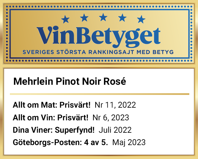 Vin betyg: Mehrlein Pinot Noir Rosé (art nr 6031)