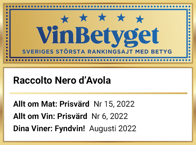 Vin betyg: Raccolto  Nero d'Avola Cabernet Sauvignon Organic (art nr 32452)