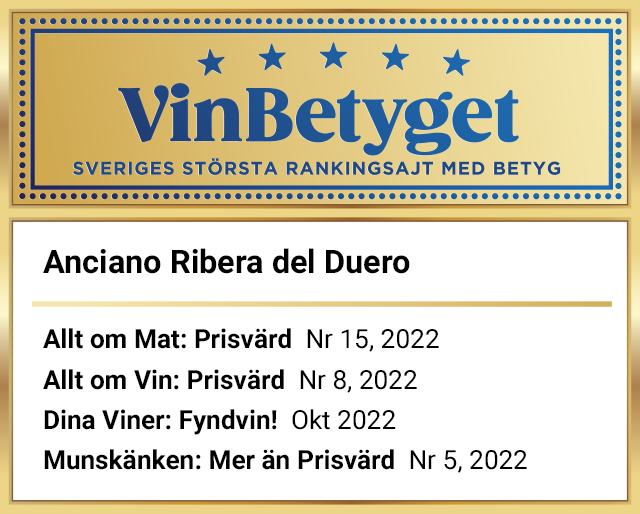Vin betyg: Anciano  Ribera del Duero (art nr 52976)