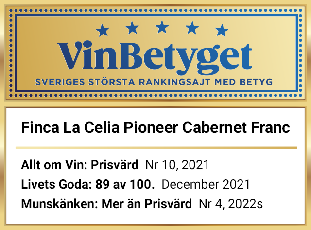 Vin betyg: Finca La Celia  Pioneer Cabernet Franc (art nr 50990)