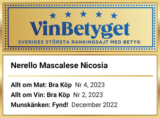 Vin betyg: Nerello Mascalese Nicosia (art nr 2094)