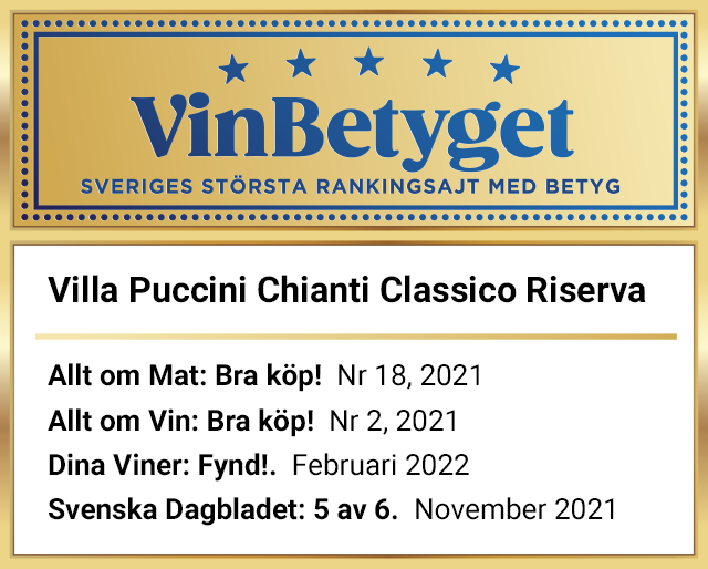 Vin betyg: Villa Puccini Chianti Classico Riserva 2018 (art nr 22328)