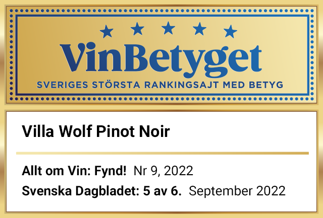 Vin betyg: Villa Wolf Pinot Noir  (art nr 76788)