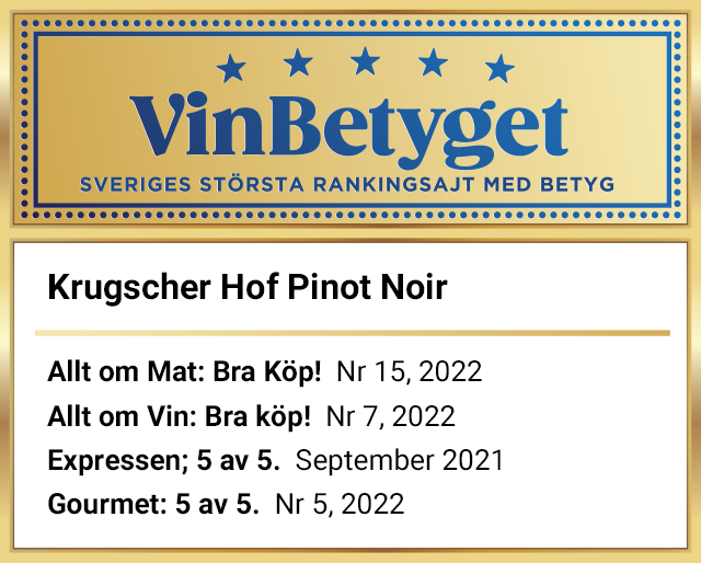 Vin betyg: Krugscher Hof Pinot Noir (art nr  22388)