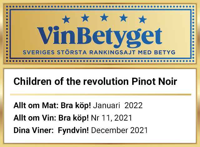 Vin betyg: Children of the revolution Pinot Noir 2021 (art nr 2591)