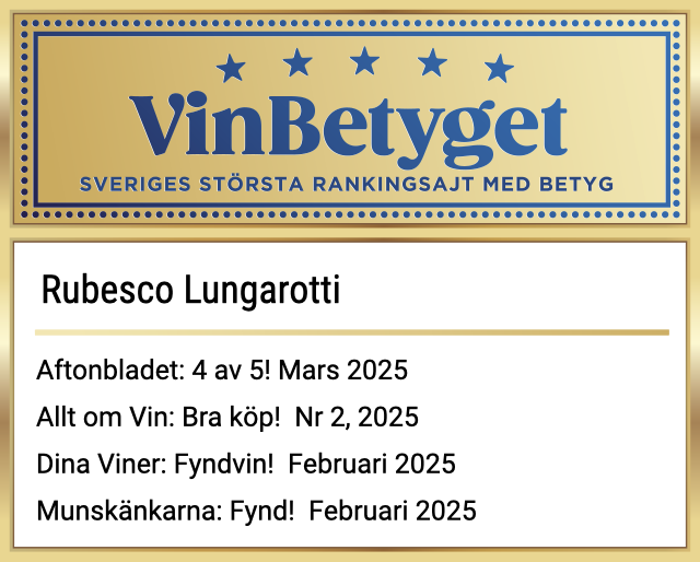 Vin betyg: Rubesco Lungarotti (art nr 2942)