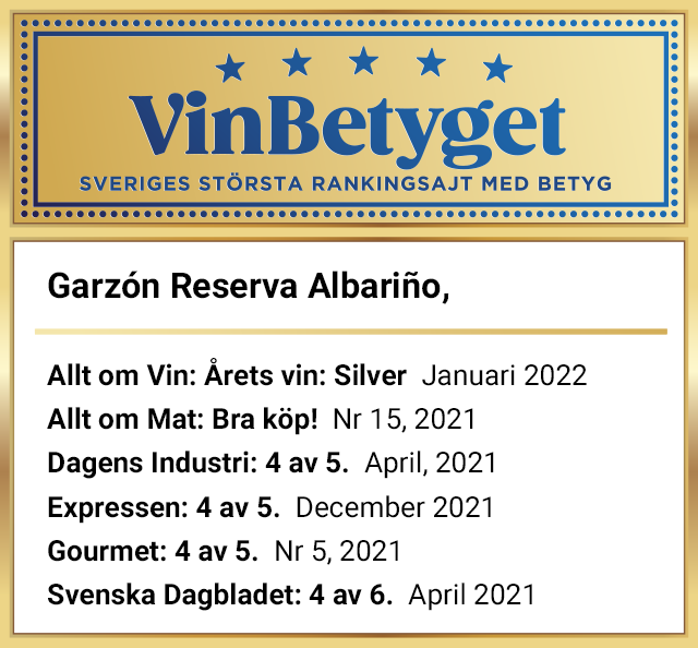 Vin betyg: Garzón  Reserva Albariño (art nr 2471)