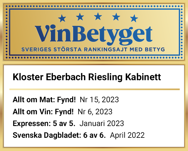 Vin betyg: Kloster Eberbach Riesling Kabinett (art nr 5810)