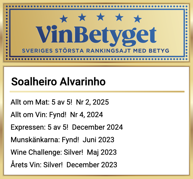 Vin betyg: Soalheiro Alvarinho (art nr 74935)