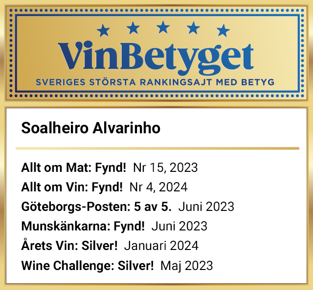 Vin betyg: Soalheiro Alvarinho (art nr 74935)