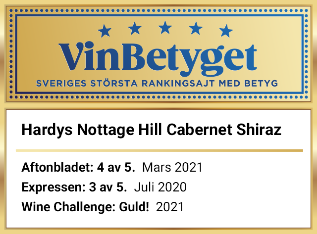 Vin betyg: Hardys Nottage Hill  Cabernet Shiraz (art nr 78963)