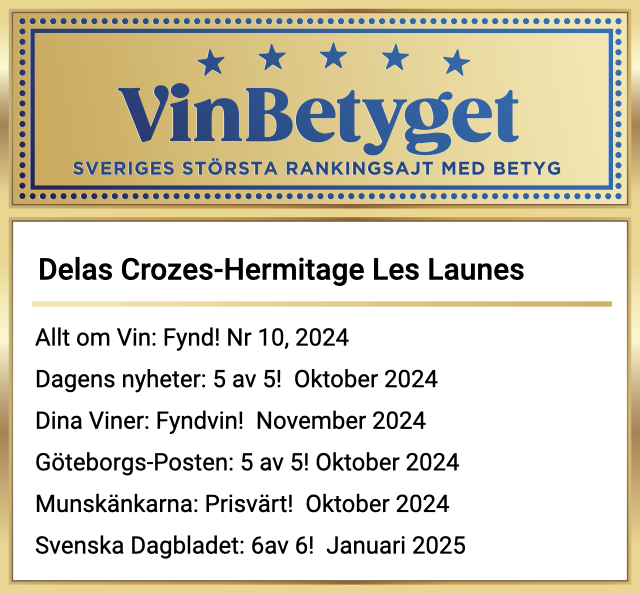Vin betyg: Delas Les Launes Crozes-Hermitage  (art nr 2800)