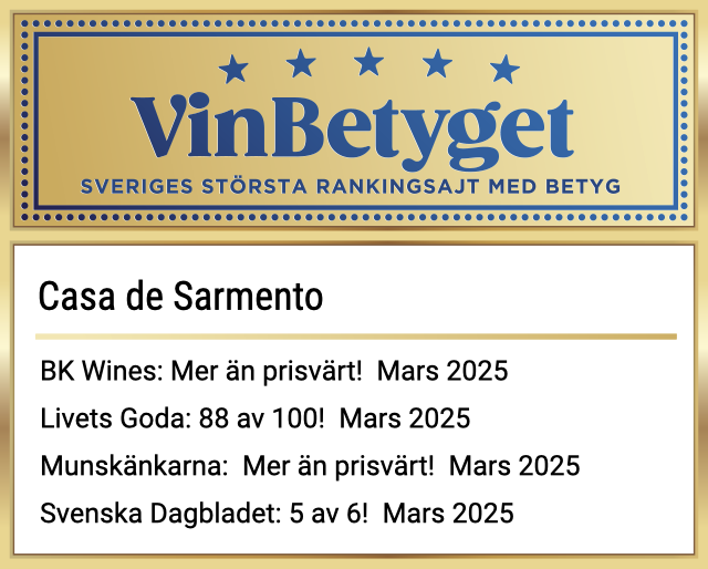 Vin betyg: Casa de Sarmento (art nr  20128)
