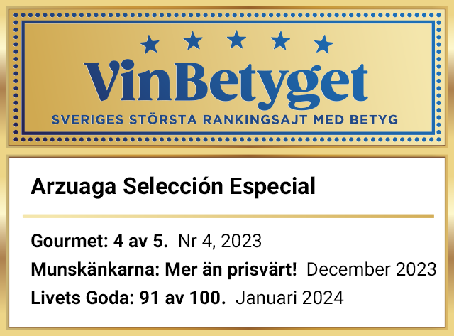 Vin betyg: Arzuaga Selección Especial (art nr 1079)