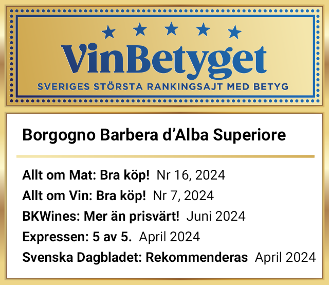 Vin betyg: Borgogno Barbera d'Alba Superiore (art nr 72401)