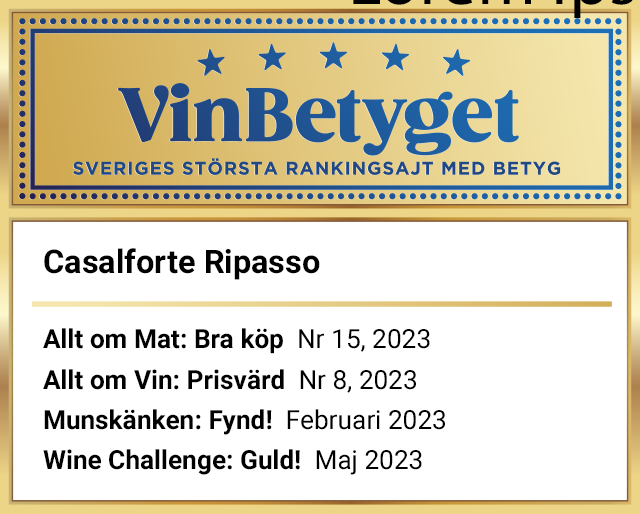 Vin betyg: Casalforte Ripasso (art nr 5352)