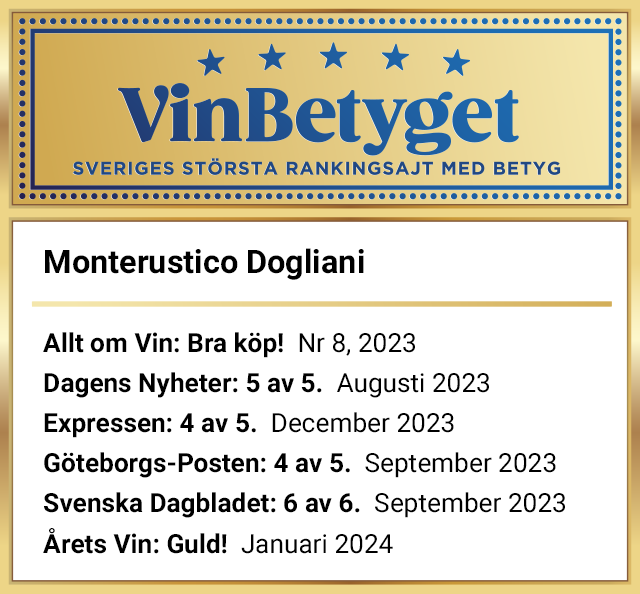 Vin betyg: Monterustico Dogliani Dolcetto (art nr 20076)
