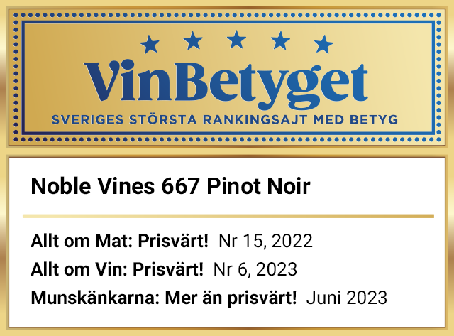 Vin betyg: Noble Vines 667 Pinot Noir (art nr 6611)