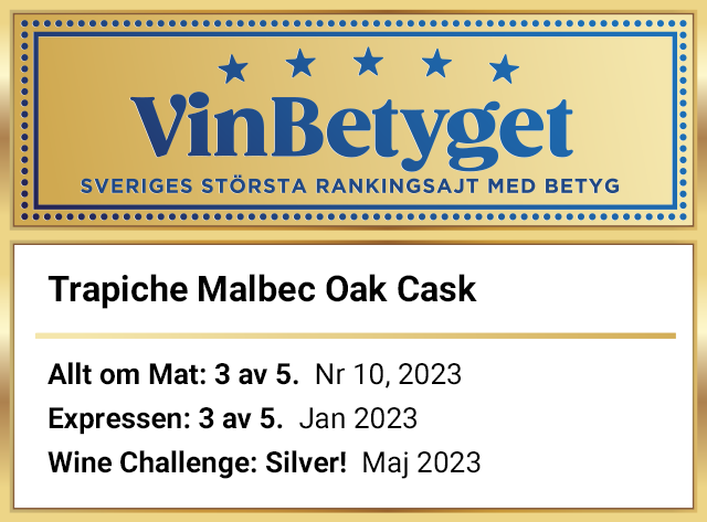 Vin betyg: Trapiche Malbec Oak Cask (art nr 16554)