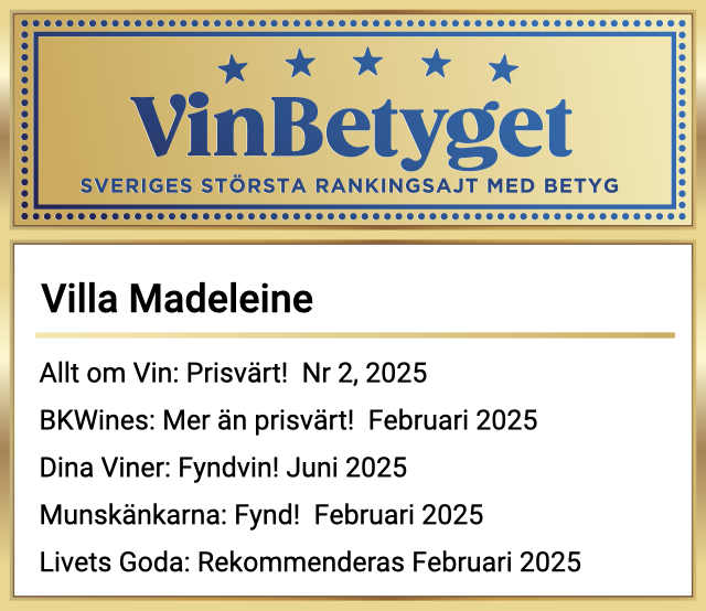 Vin betyg: Villa Madeleine (art nr 51662)