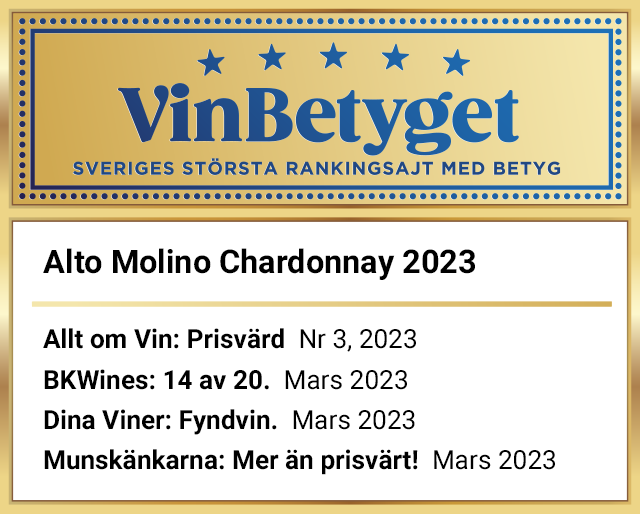 Vin betyg: Alto Molino Chardonnay (art nr 20052)