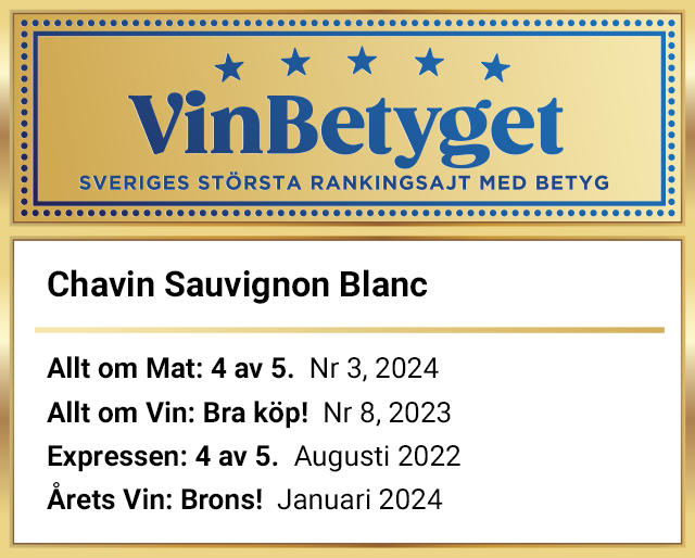 Vin betyg: Chavin Sauvignon Blanc Côtes de Gascogne (art nr 4108)