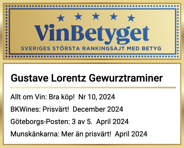 Vin betyg: Gustave Lorentz Gewurztraminer Réserve (art nr 5244)