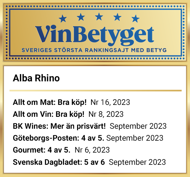 Vin betyg: Alba Rhino (art nr 3128)
