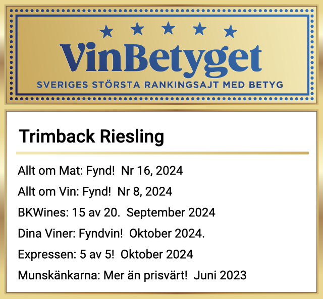 Vin betyg: Trimbach Riesling (art nr 2639)