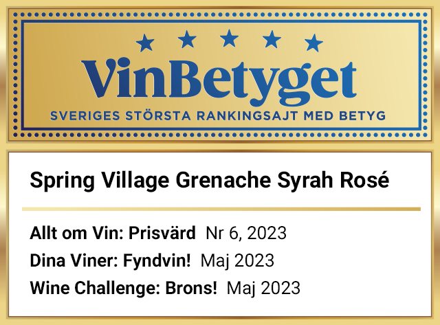 Vin betyg: Spring Village Grenache Syrah Rosé (art nr 79451)